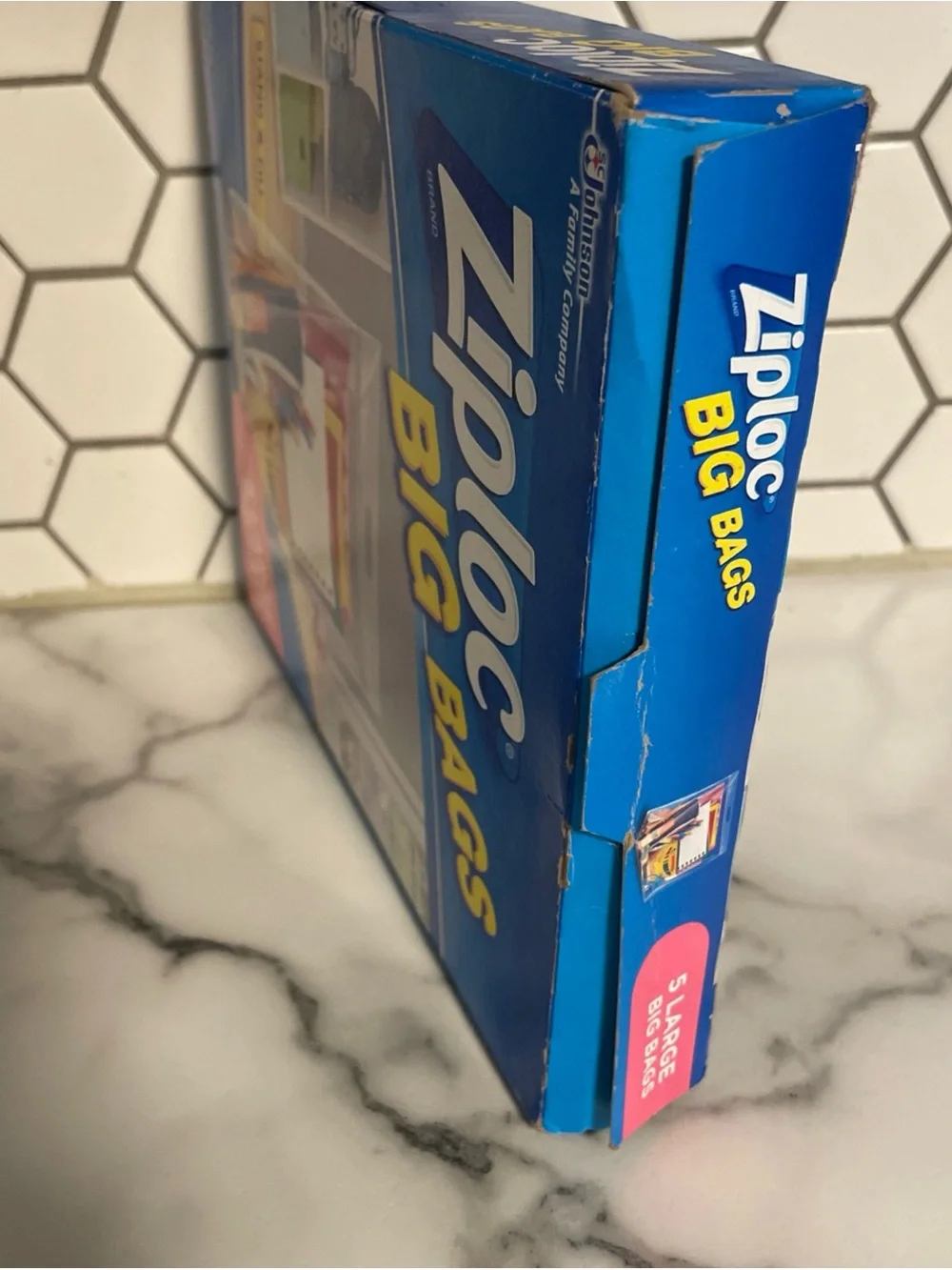 Ziploc Big Bags 5 Large Clear 3 gallon Storage Bags - 15” x 15”